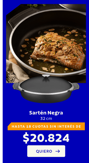 Sartén Negra 32 cm ¡HASTA 18 CUOTAS SIN INTERÉS DE $17.013!